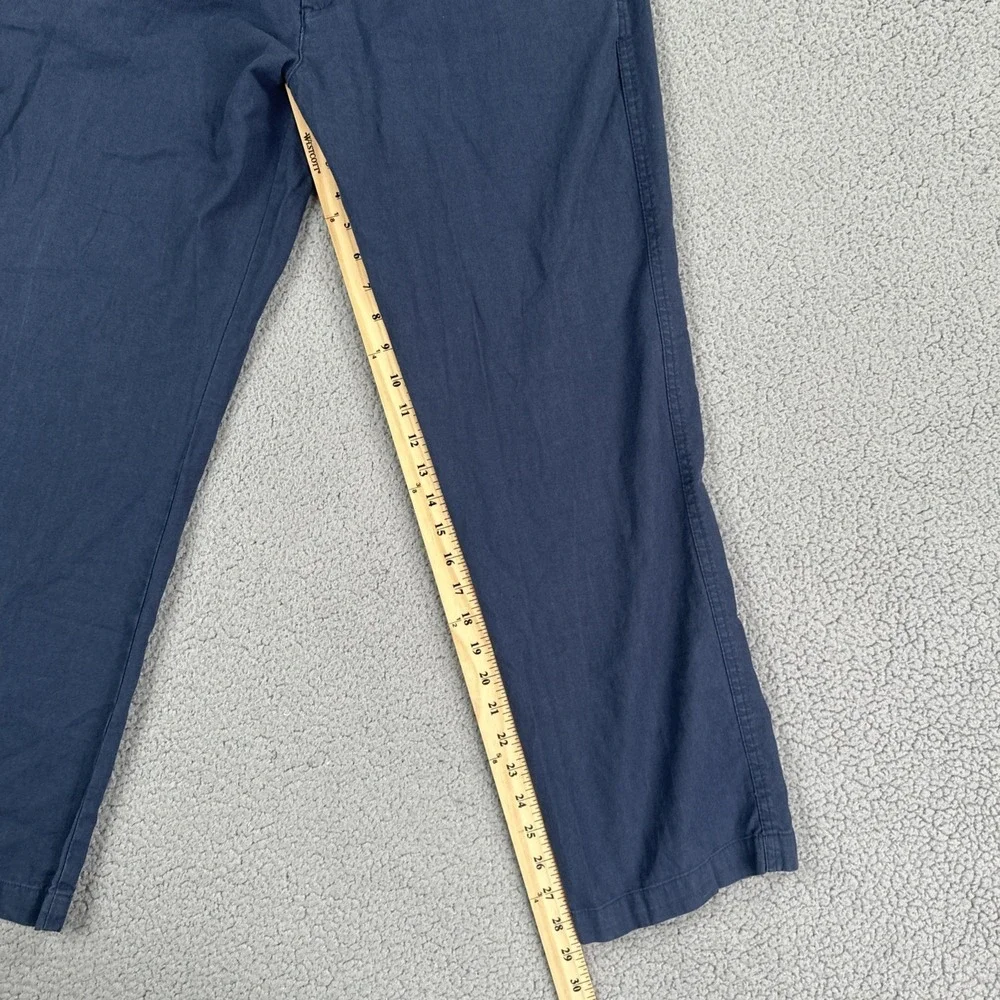 Banana Republic Linen Cotton Pants Men 34x30 Hague Blue Flap Pocket Breathable